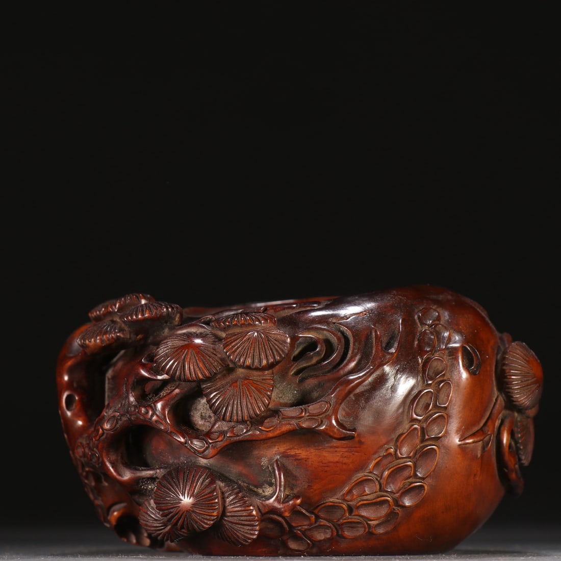 A Qing Dynasty boxwood pine grain wash (1 of 9)