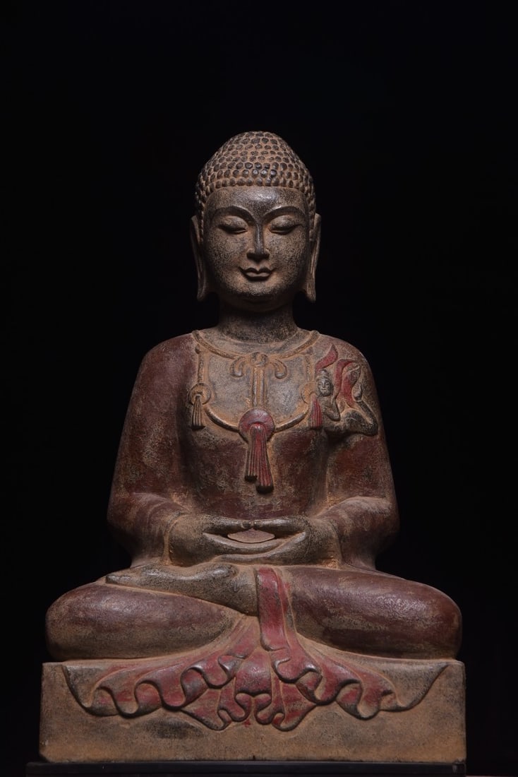 A beautiful bluestone painting of Shakyamuni Buddha (1 of 9)