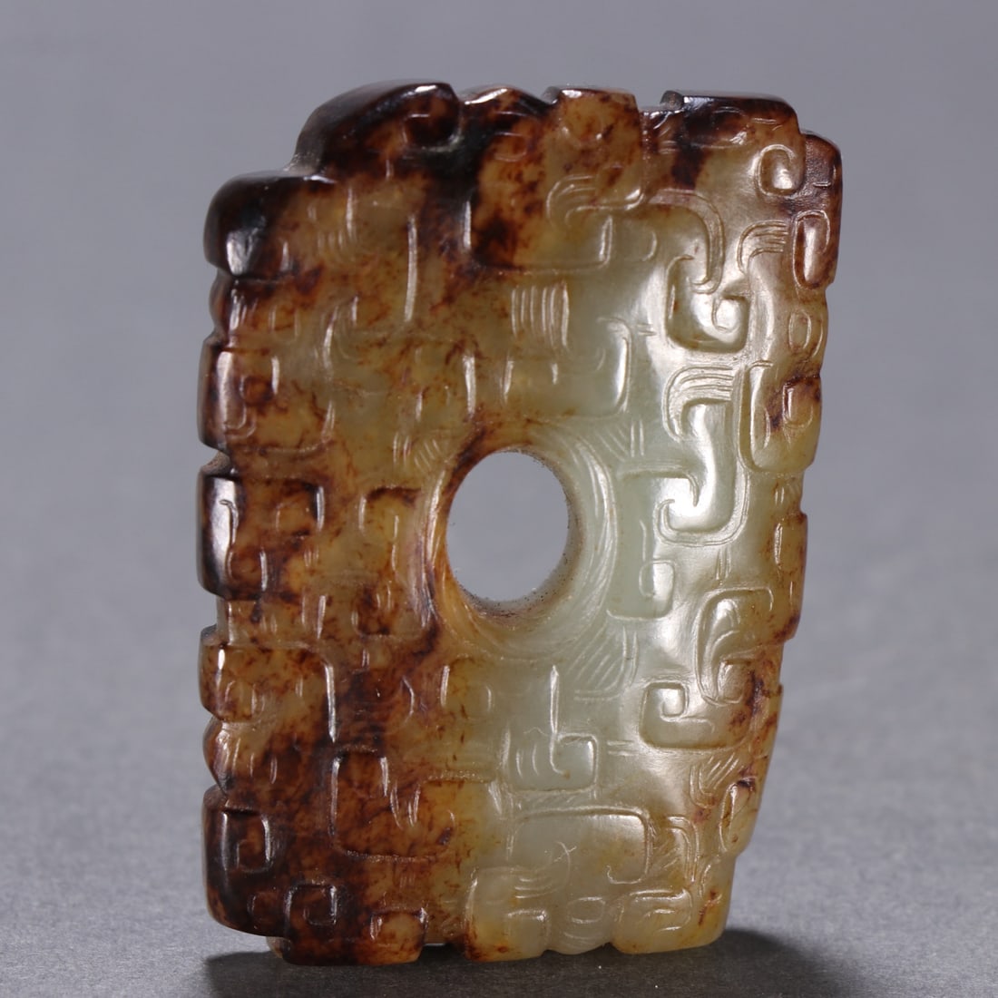 An ancient jade dragon pattern square bi of the Han Dynasty (1 of 8)
