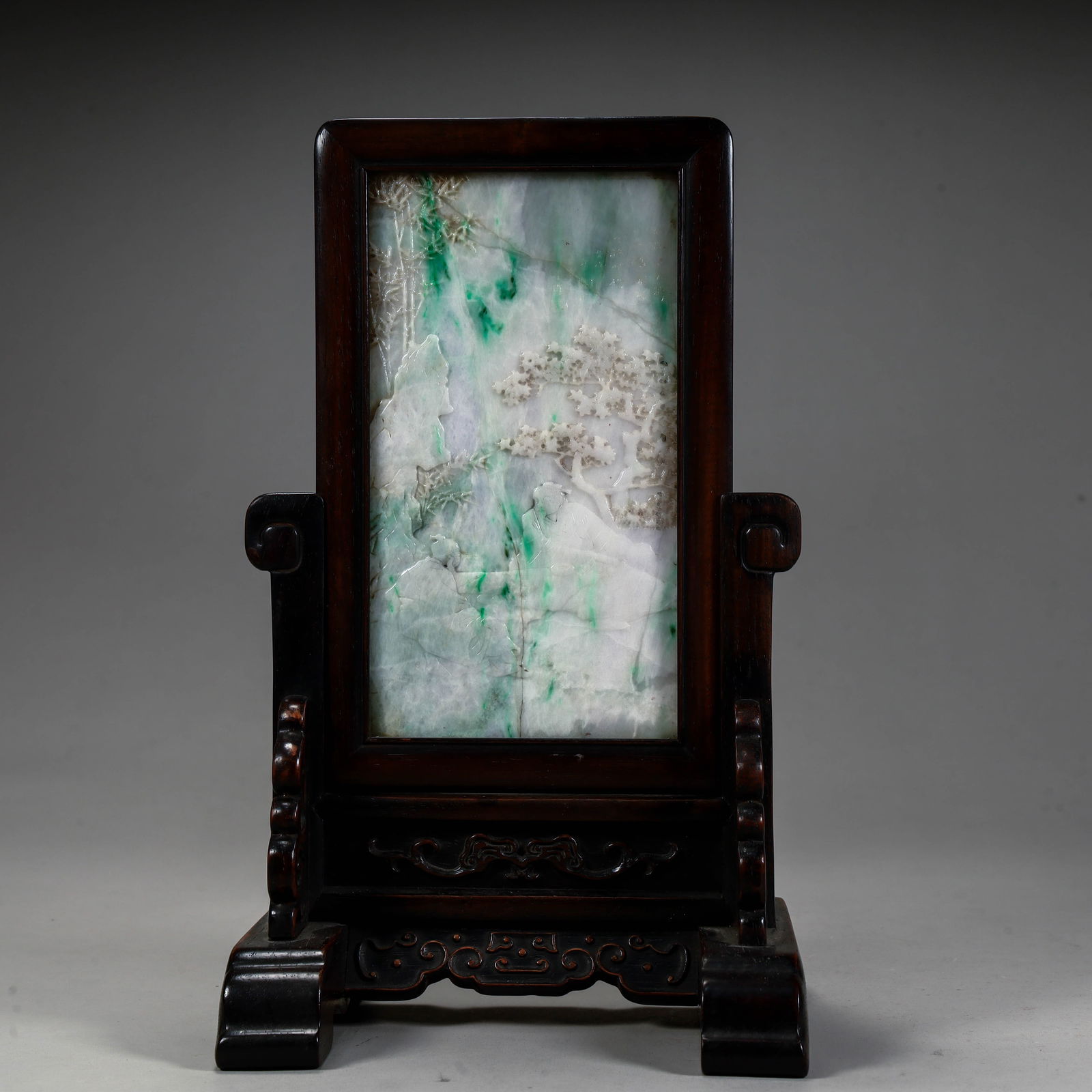 A piece of fine jade insert from the Qing Dynasty: Qing Dynasty high-quality jade interstitial screen Size: H:22cm L: 23.5cm W:12cm W:573g (The Dimensions Of All Batches Are Manually Measured.If You Need More Detailed Information, Please Contact Our C