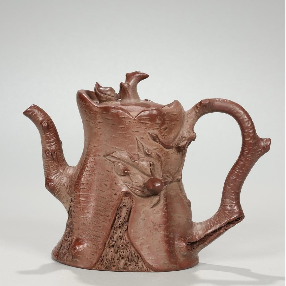 A purple sand stump longevity peach pot from the Qing Dynasty (1 of 9)