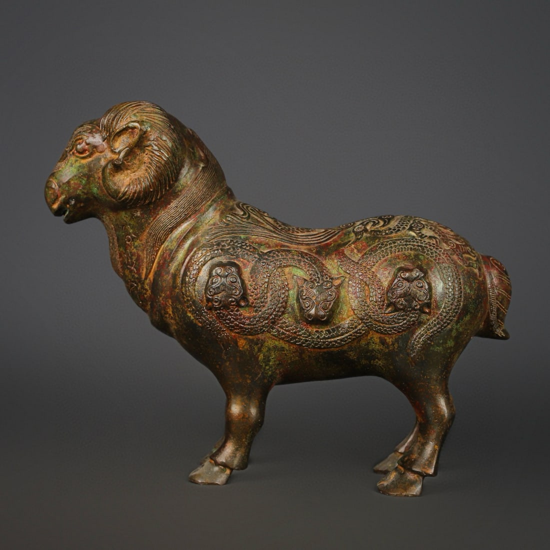 A bronze sheep statue from the Western Zhou Dynasty (1 of 9)