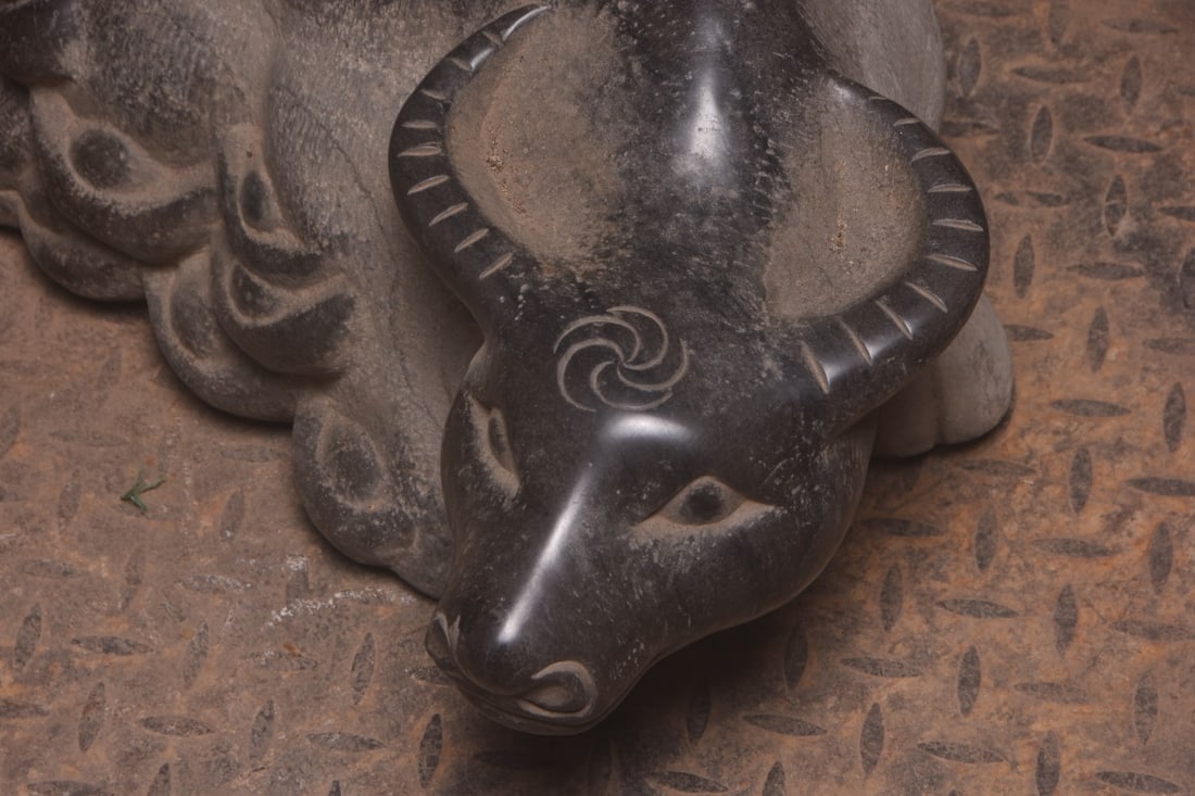 A fine bluestone cow pot - 2