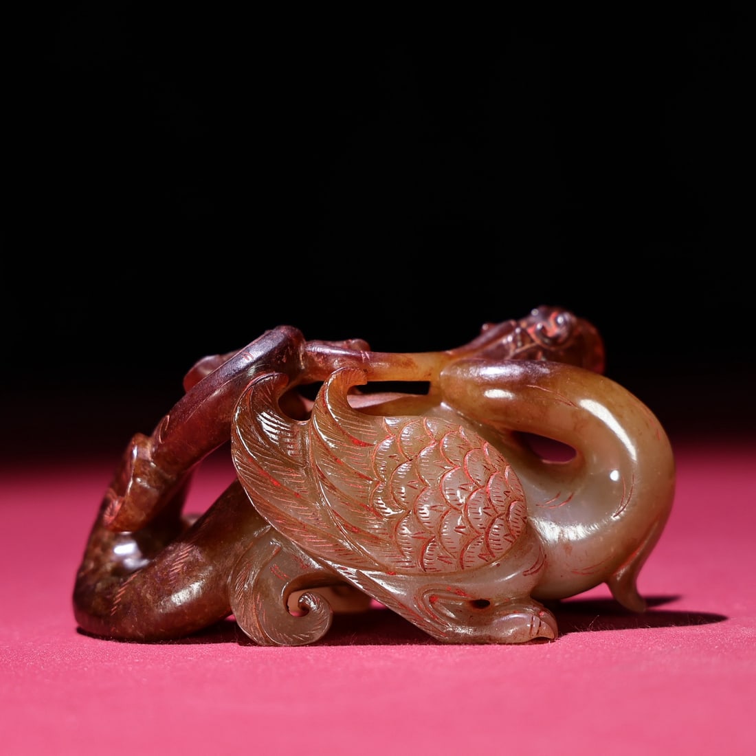 A beautiful Hetian jade beast: Exquisite Hetian jade mythical beast Size:93x43x45mmW:190g (The Dimensions Of All Batches Are Manually Measured.If You Need More Detailed Information, Please Contact Our Customer Service Before Biddin