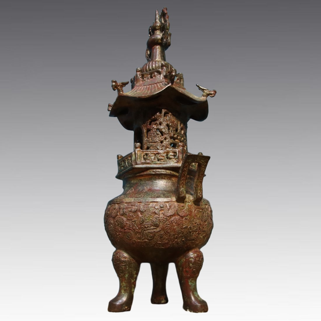 A fine bronze openwork smoker - 2