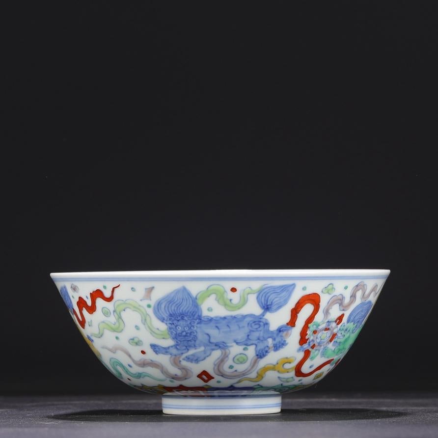 A Doucai lion hydrangea palace bowl made in the Ming Dynasty Chenghua year (1 of 8)