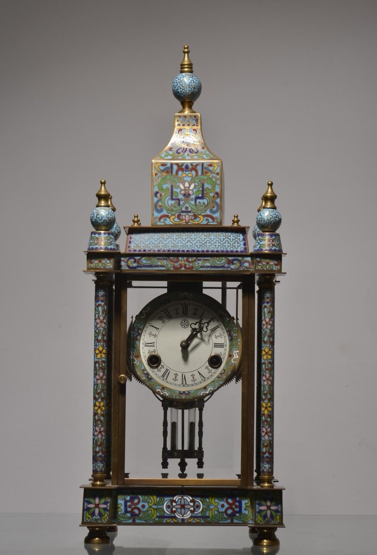 A beautiful copper tire cloisonn é enamel pavilion Siming bell (1 of 9)