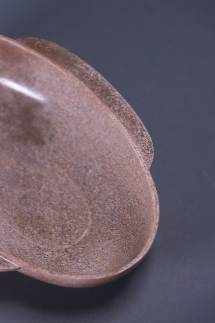 A beautiful ancient jade hooked pattern feather cup - 3