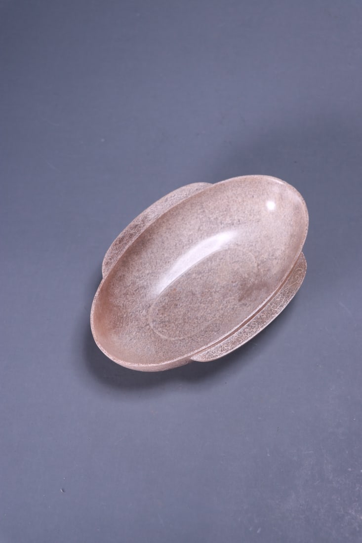 A beautiful ancient jade hooked pattern feather cup - 4