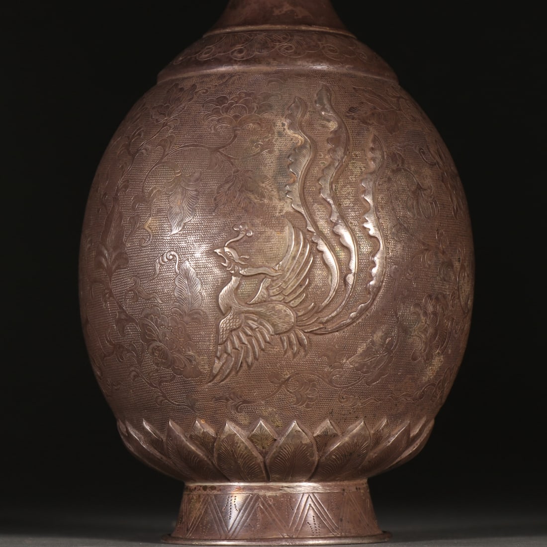 A beautiful sterling silver phoenix pattern bottle - 3