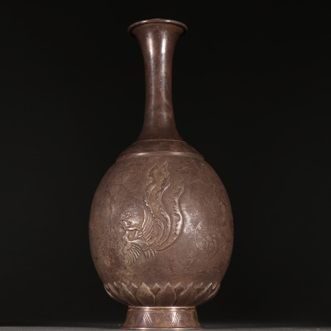 A beautiful sterling silver phoenix pattern bottle - 6