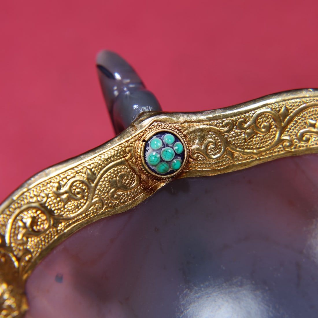 A fine agate jade pot - 5