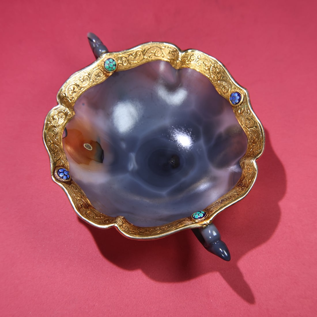 A fine agate jade pot - 6