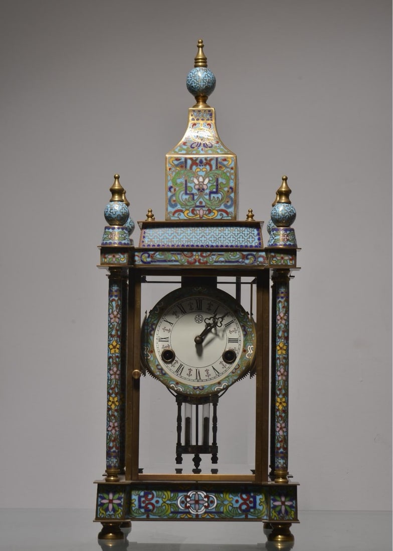 A beautiful copper tire cloisonn é enamel pavilion Siming bell (1 of 9)