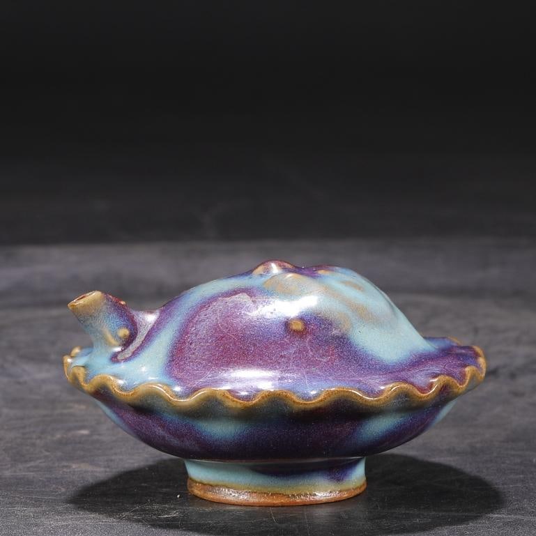 A purple and red spotted water drop pot treasure of the Song Dynasty Jun kiln (1 of 7)