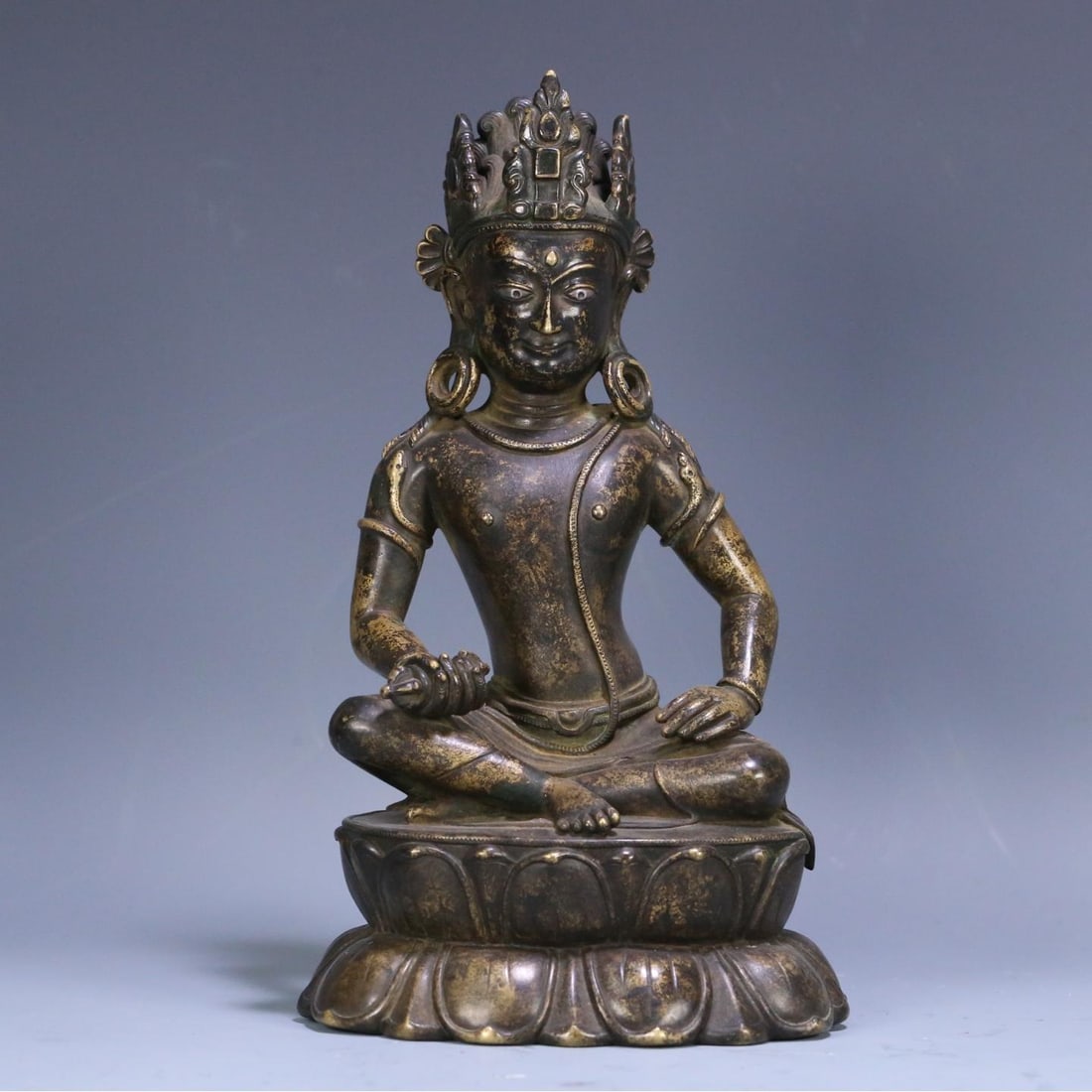 A fine alloy copper inlaid silver Vajra hand statue (1 of 9)