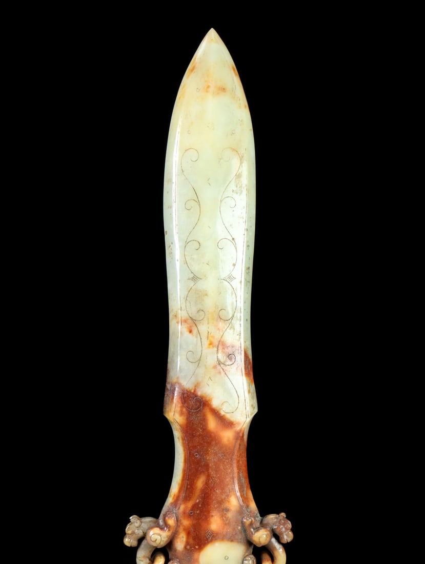 A fine Hetian jade sword - 7
