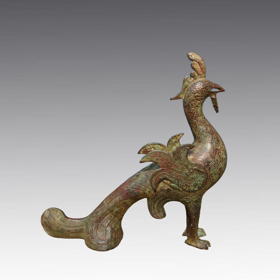 A beautiful bronze phoenix bird statue (1 of 9)