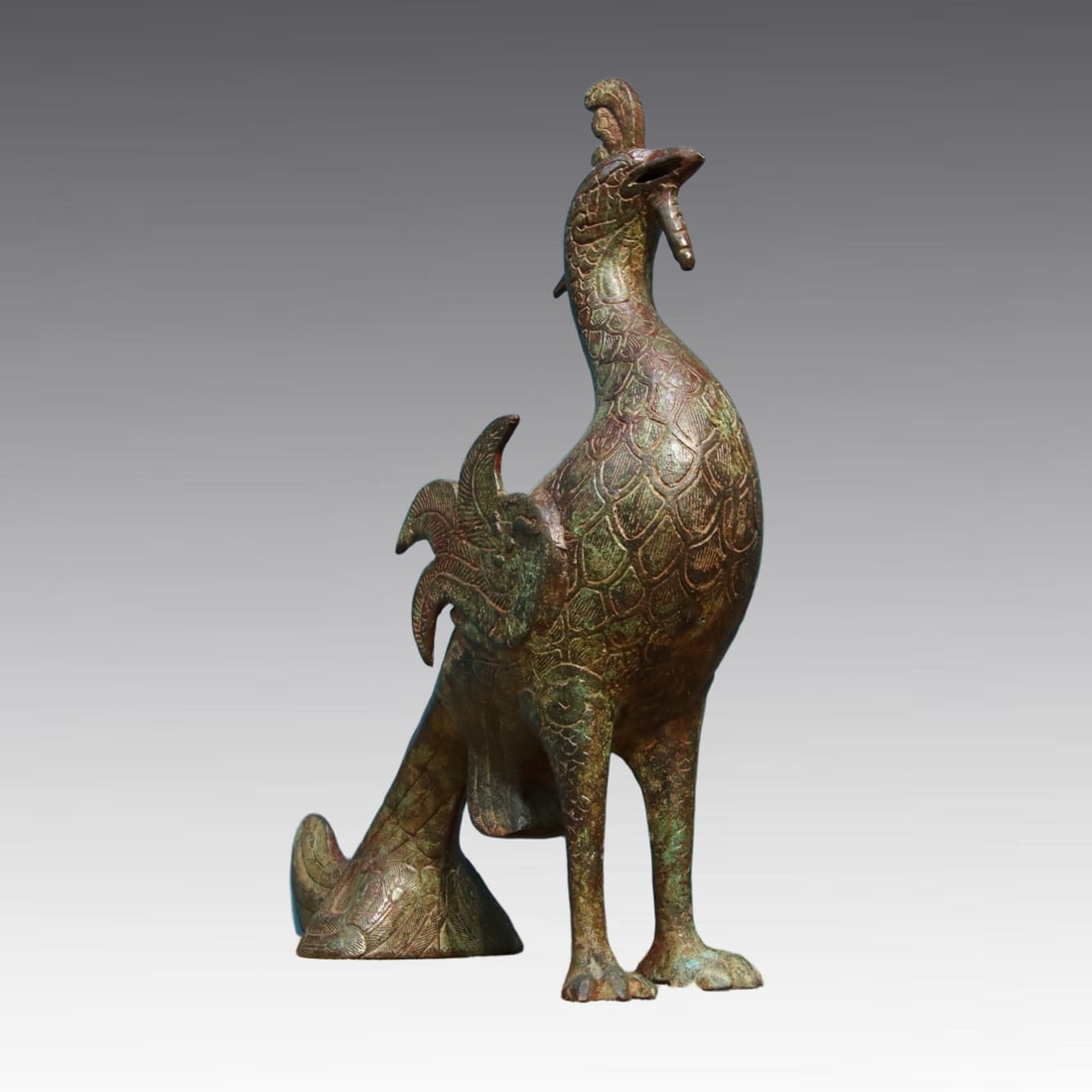 A beautiful bronze phoenix bird statue - 2