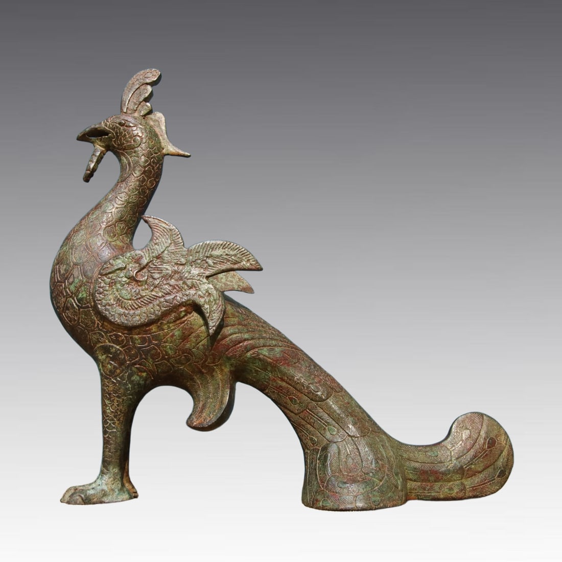 A beautiful bronze phoenix bird statue - 3