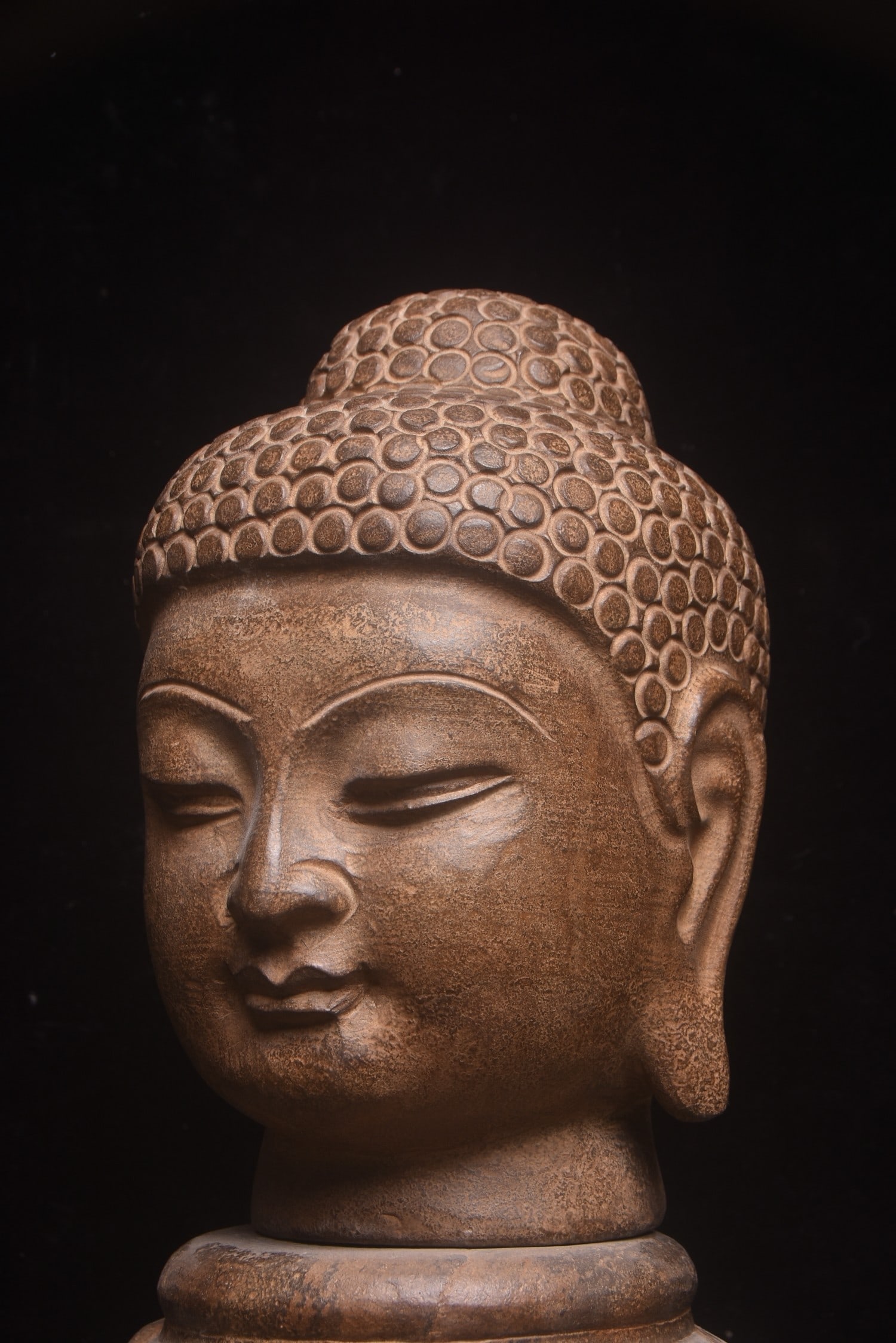 A beautiful bluestone Buddha head - 5