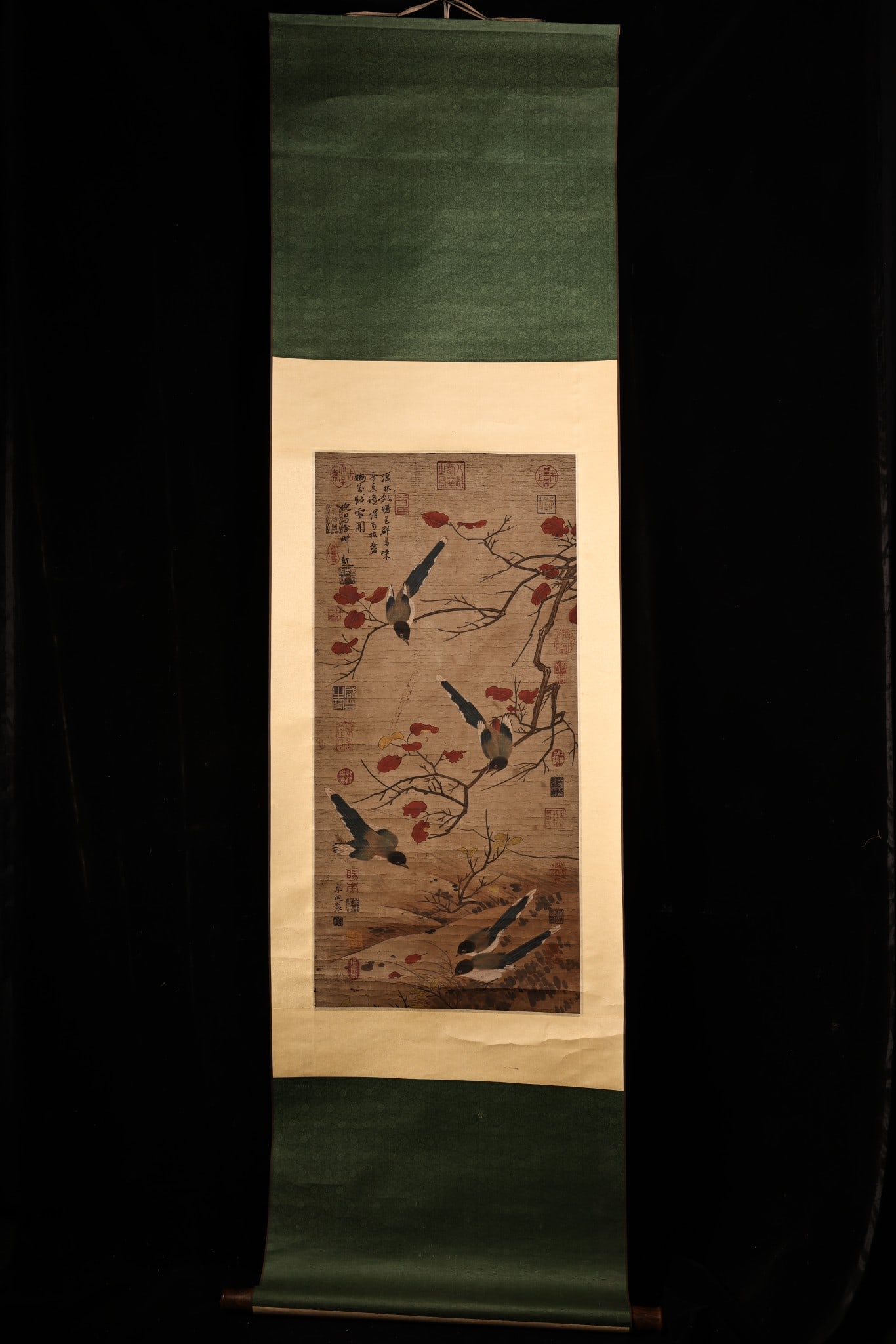 A beautiful hand-painted calligraphy and painting of flowers and birds: Exquisite hand-painted flower and bird calligraphy and paintings Size:WithborderH:2mW:58cmPaintingcoreH:83cmW:45cm (The Dimensions Of All Batches Are Manually Measured.If You Need