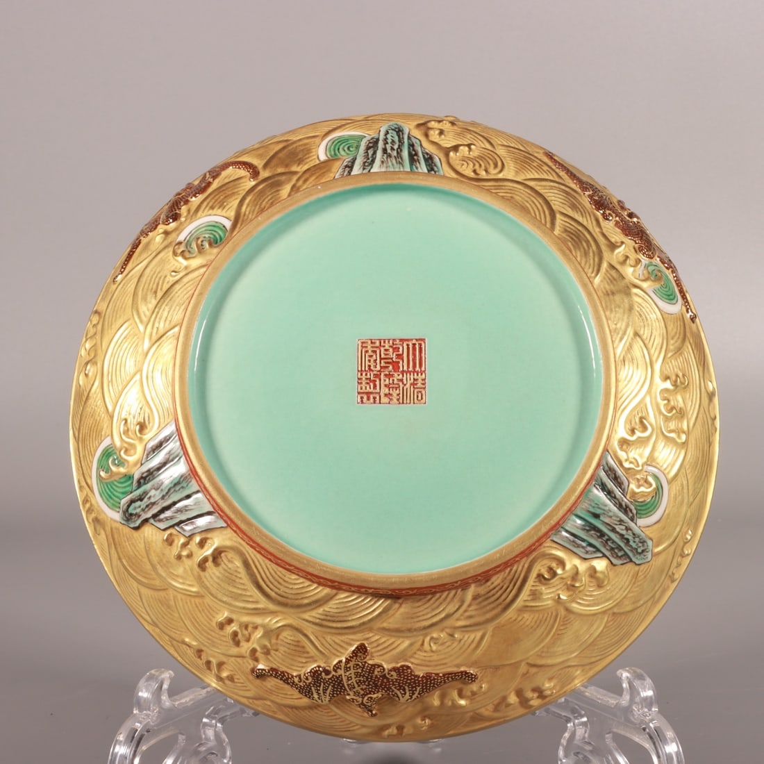 An Exquisite Enamel Seawater Pattern Dragon Pattern Box - 7