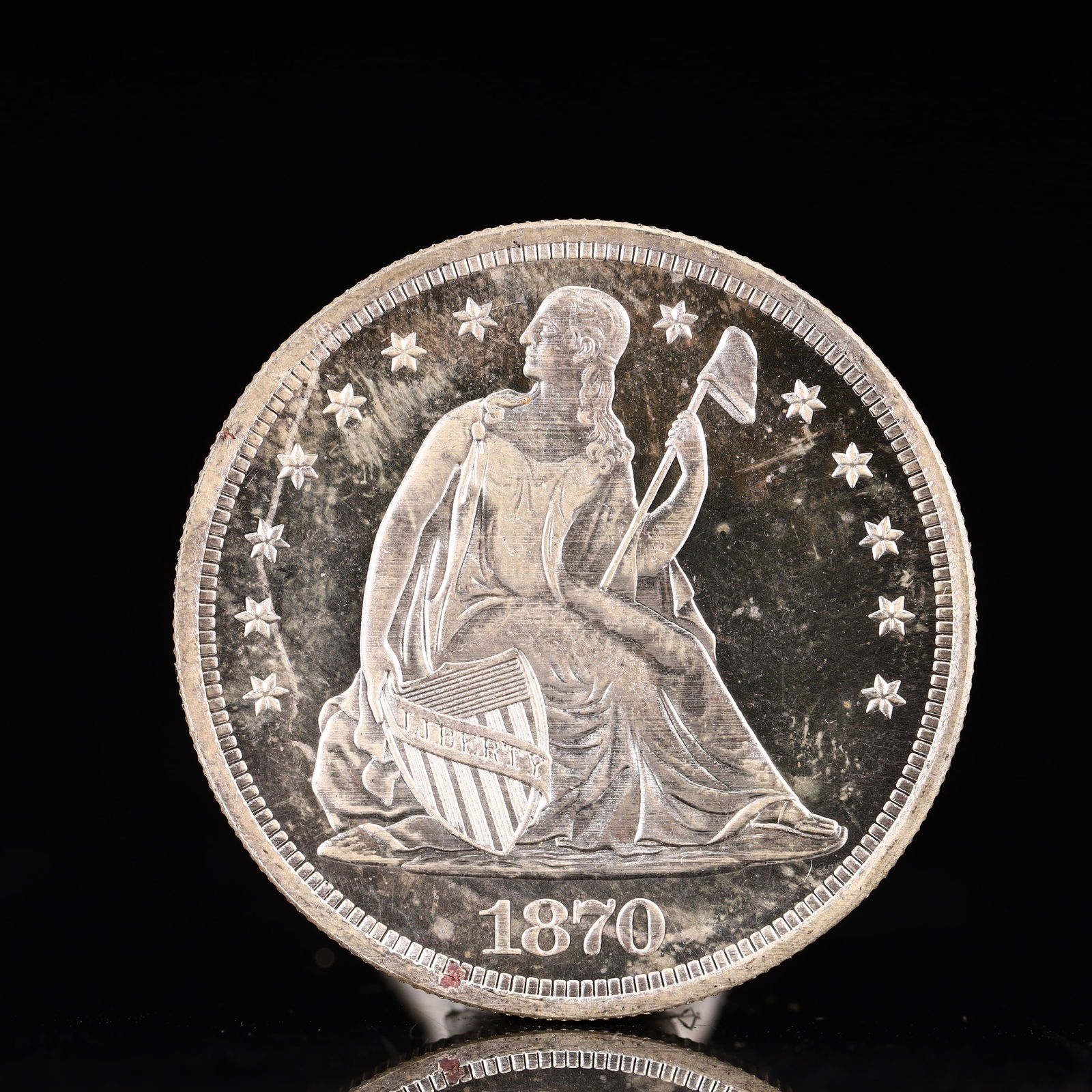 USA One Dollar 1870 Coin: American coin. IN GOD WE TRUST / LIBERTY / 1870 / UNITED STATES OF AMERICA / ONE DOL. Mint mark: S. Weight:26.9g. (The Dimensions Of All Batches Are Manually Measured.If You Need More Detailed