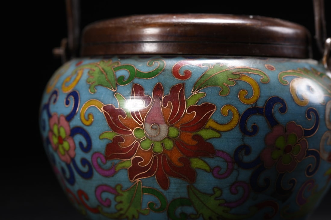 An Exquisite Cloisonne Lotus Pattern Censer - 2