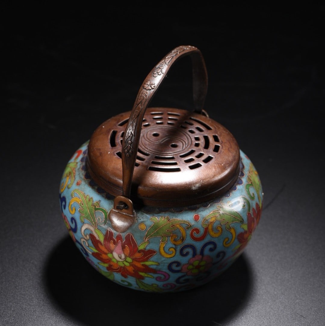 An Exquisite Cloisonne Lotus Pattern Censer - 7