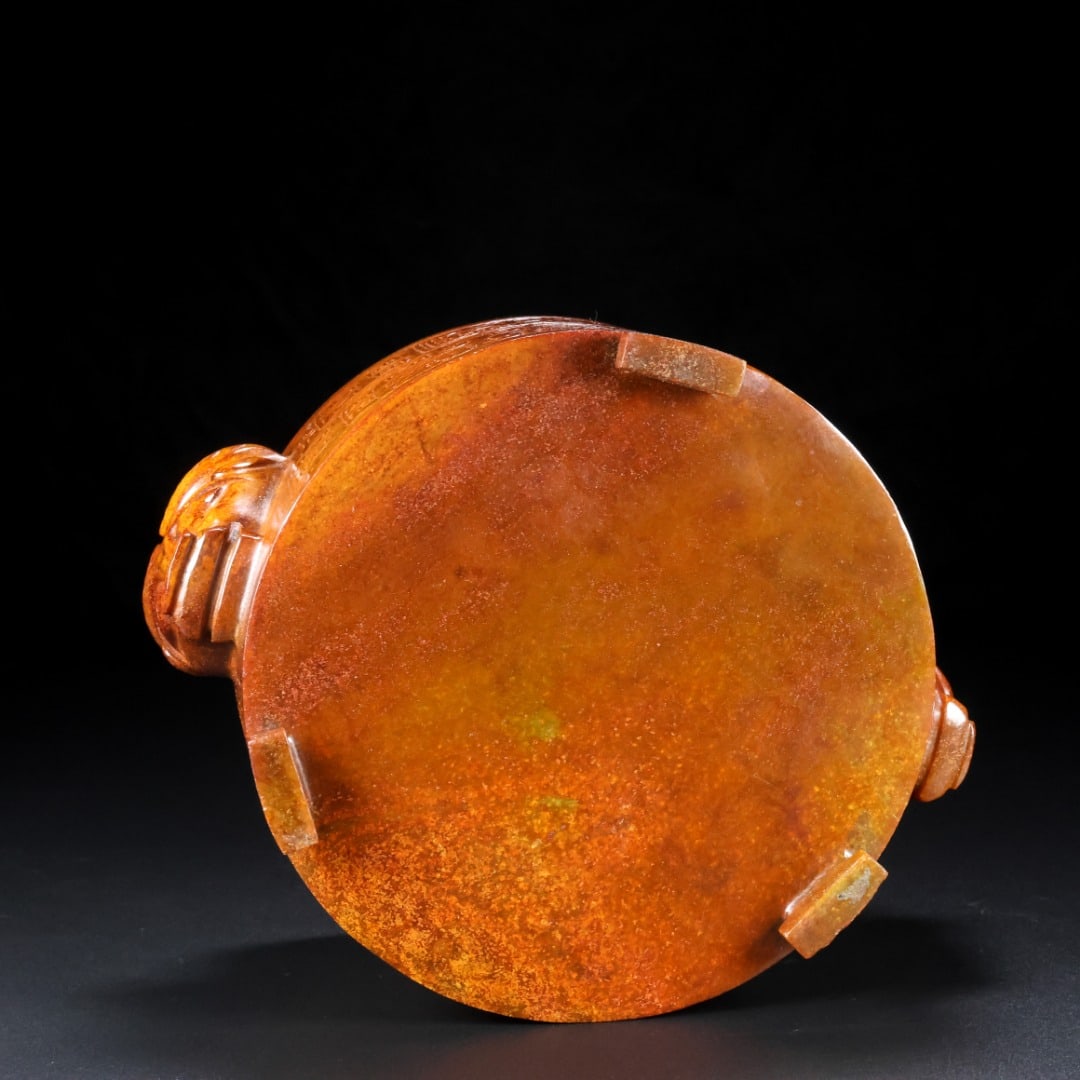 An Exquisite White Jade Beast-Face Pattern Double-Ears Jar - 10