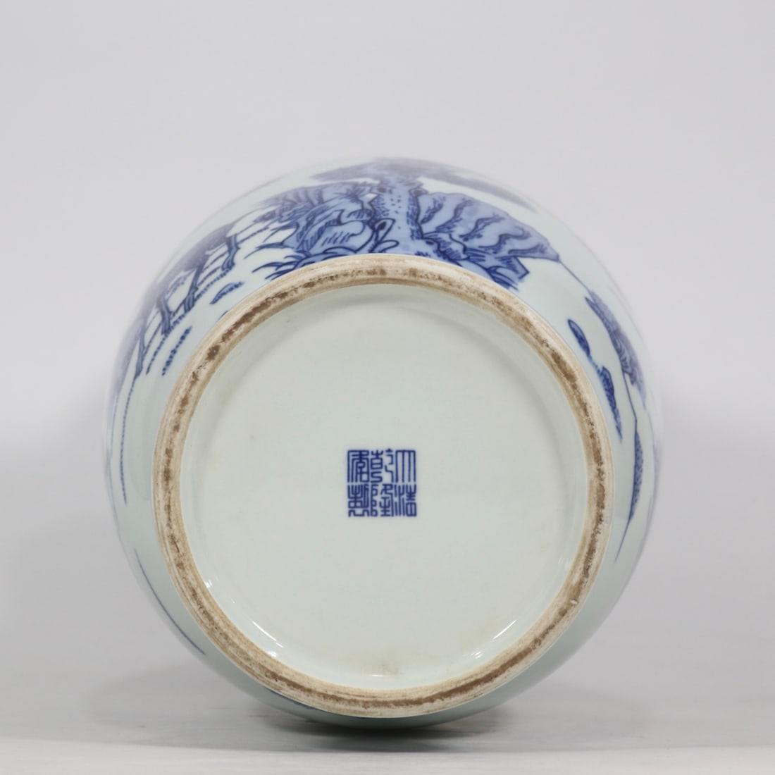 An Exquisite Blue and White Pine Pattern Sika Deer Pattern Vase - 9