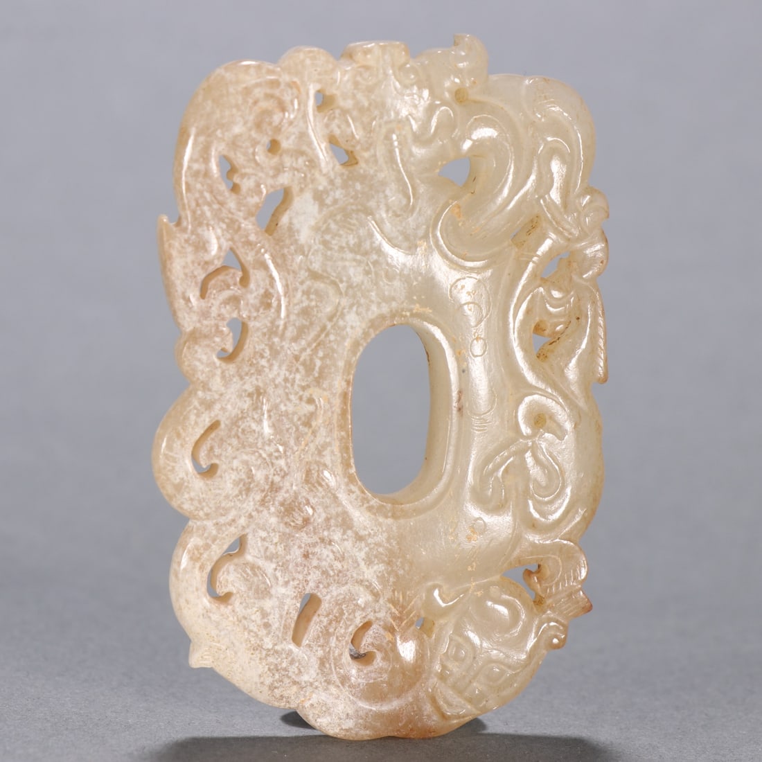 An Exquisite White Jade Chi-Dragon Pattern Ornament - 2