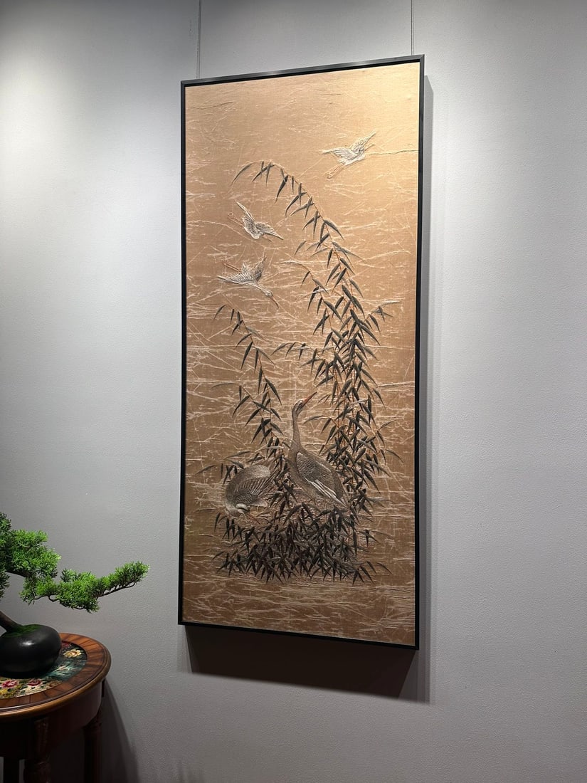 An Exquisite Kesi Flower and Bird Pattern Hanging Panel - 5