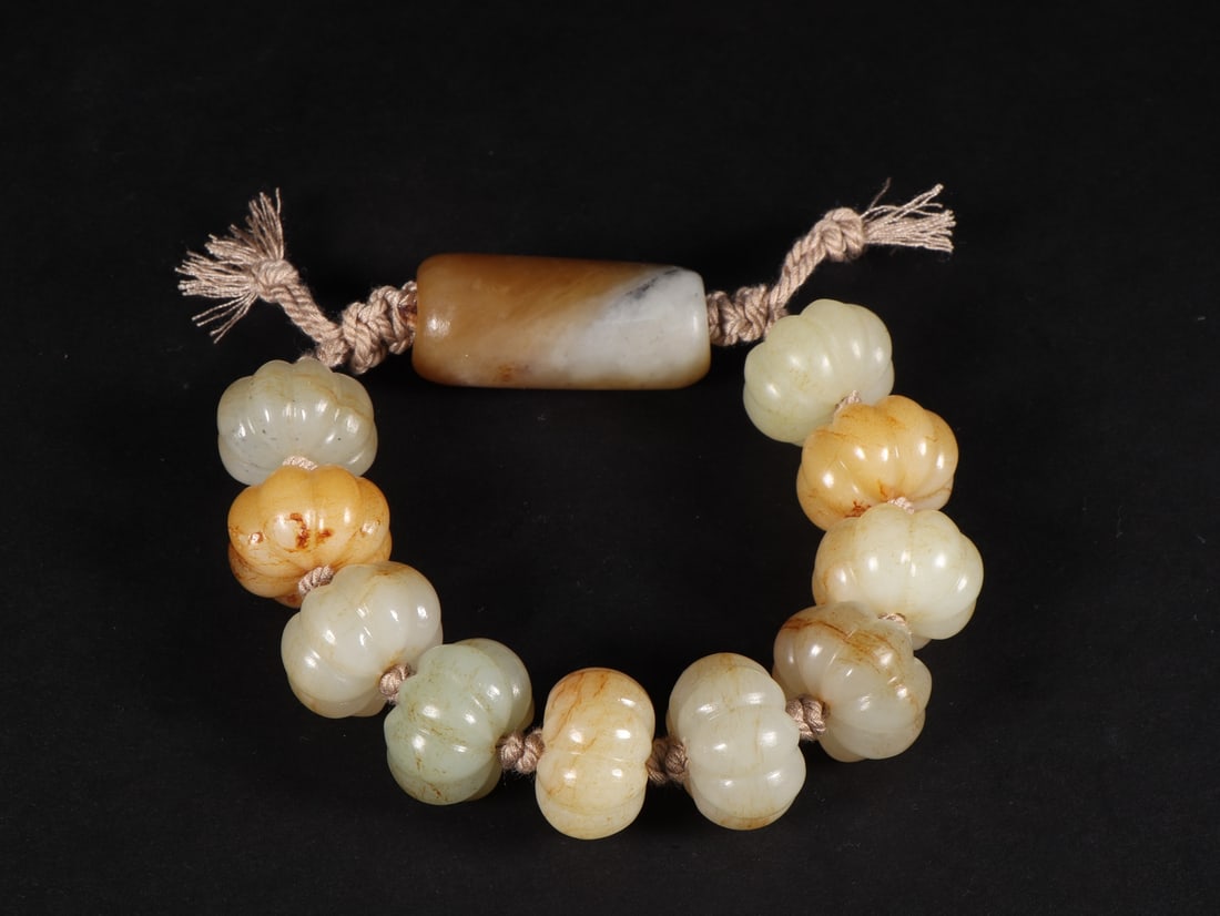 An Exquisite White Jade Pumpkin-Shaped Bracelets - 2