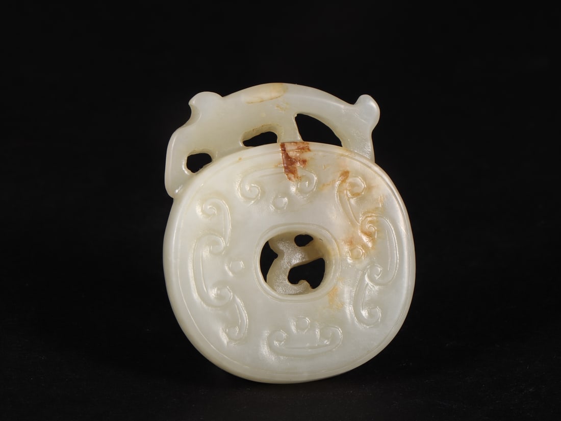 An Exquisite White Jade Chi-Dragon Pattern Ornament - 6