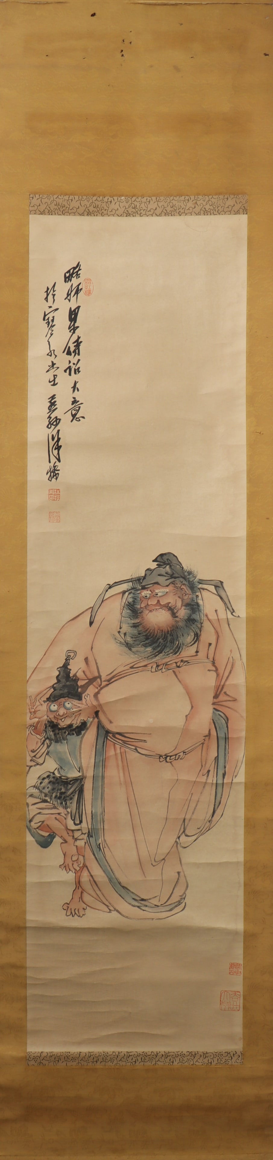 A Chinese Vertical Scroll Ink Painting of Figure on Paper: A Chinese Vertical Scroll Ink Painting of Figure on Paper Xu cao Size:128cmx33cm (The Dimensions Of All Batches Are Manually Measured.If You Need More Detailed Information, Please Contact Our