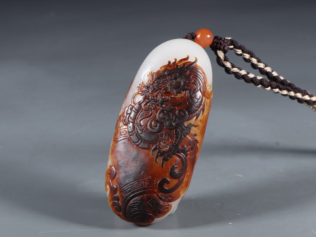 An Exquisite White Jade Dragon and Phoenix Pattern Pendant - 3