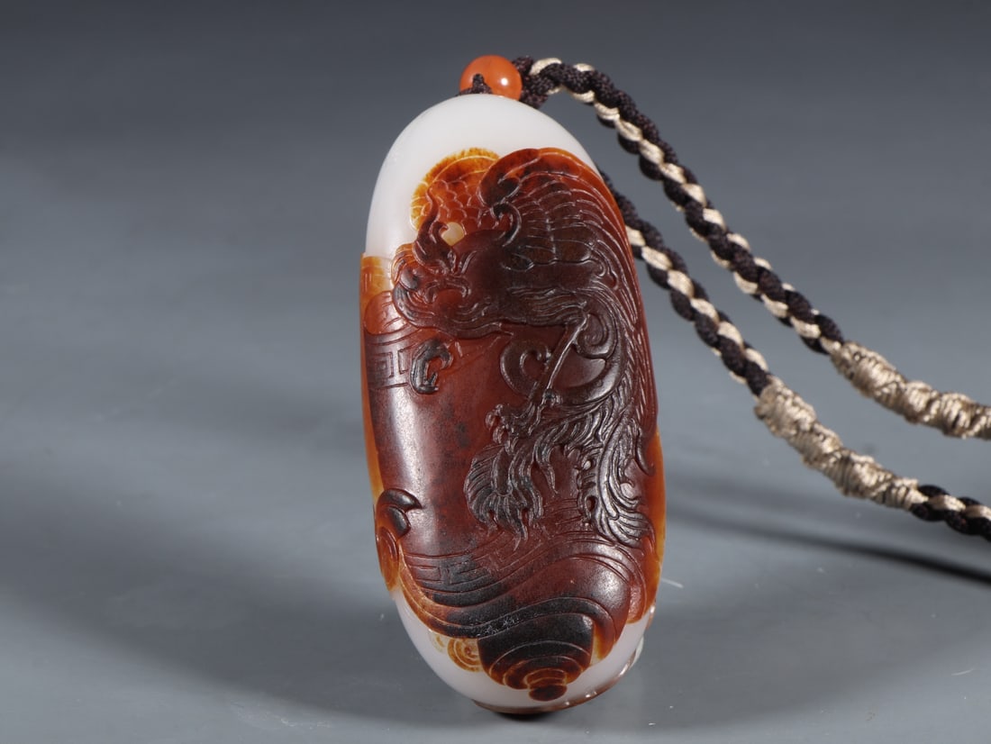 An Exquisite White Jade Dragon and Phoenix Pattern Pendant - 6