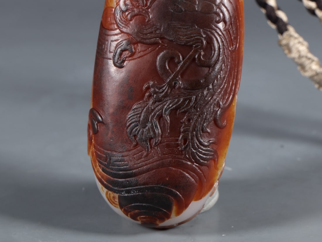 An Exquisite White Jade Dragon and Phoenix Pattern Pendant - 8