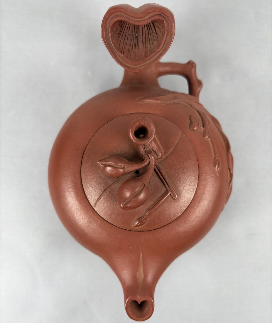 An Exquisite Purple Sands Peach Pattern Teapot - 6