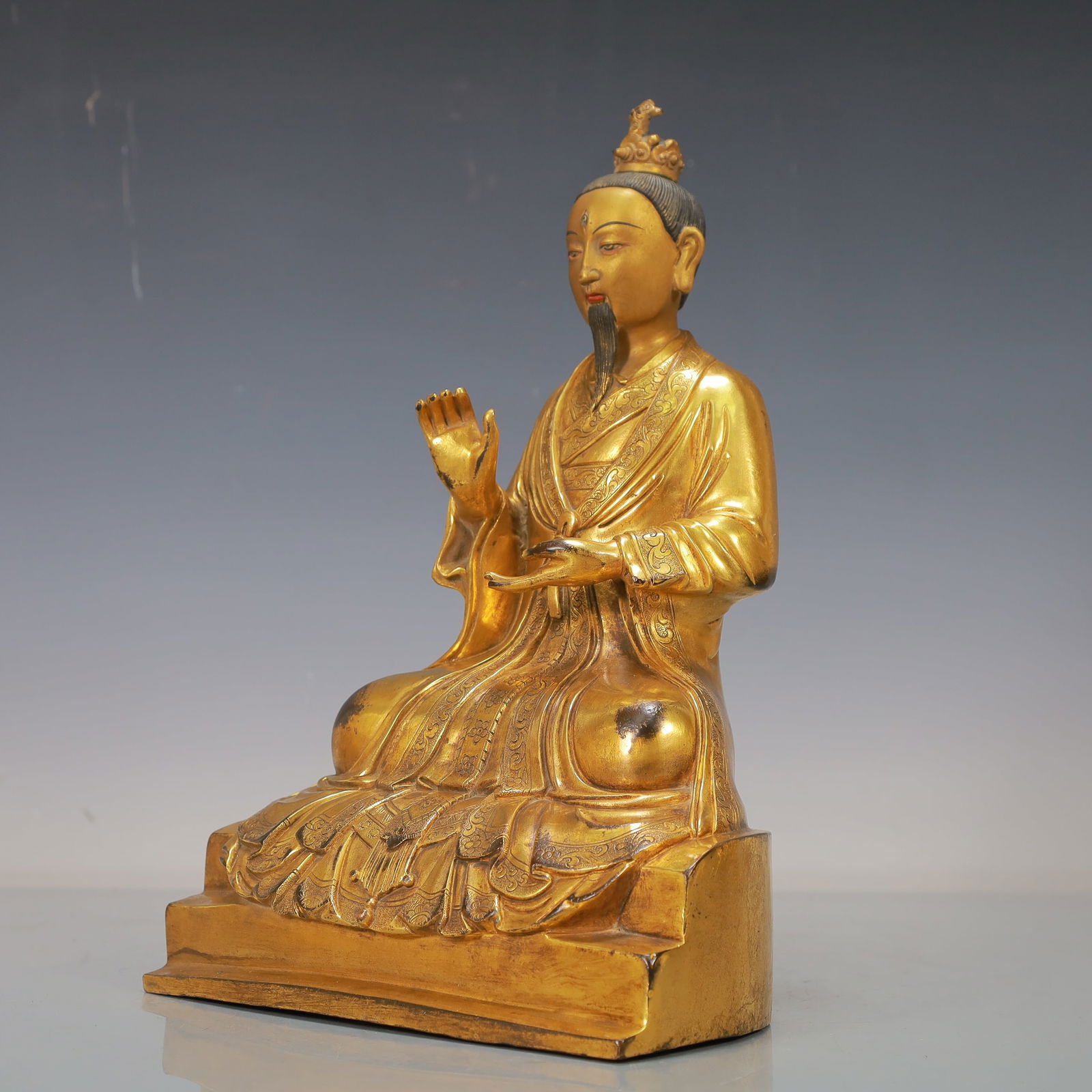 A Exquisite Gilt Bronze Buddha statue - 4