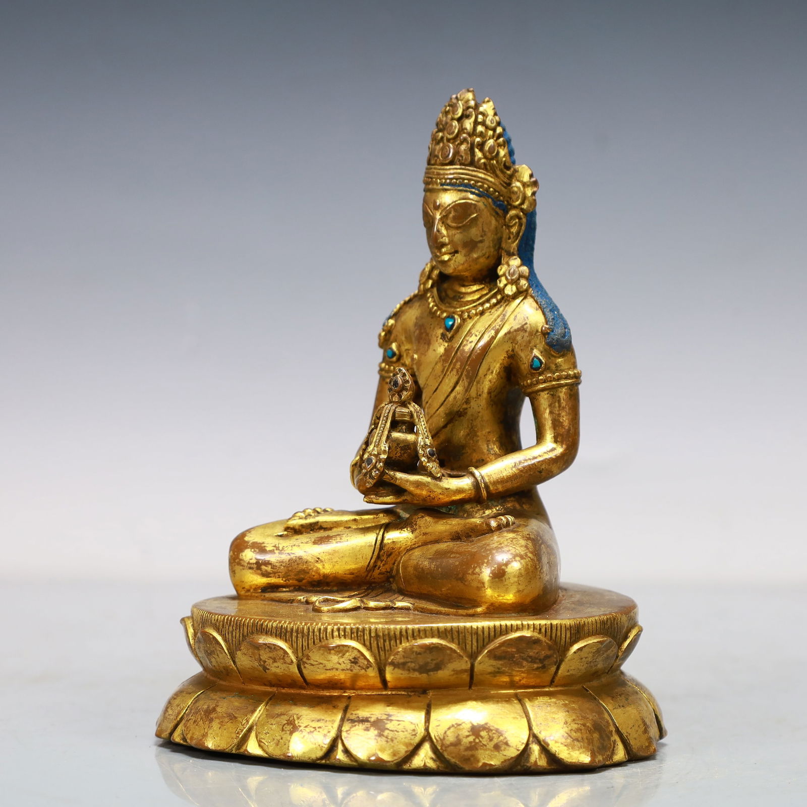 A Exquisite Gilt Bronze Buddha statue - 4