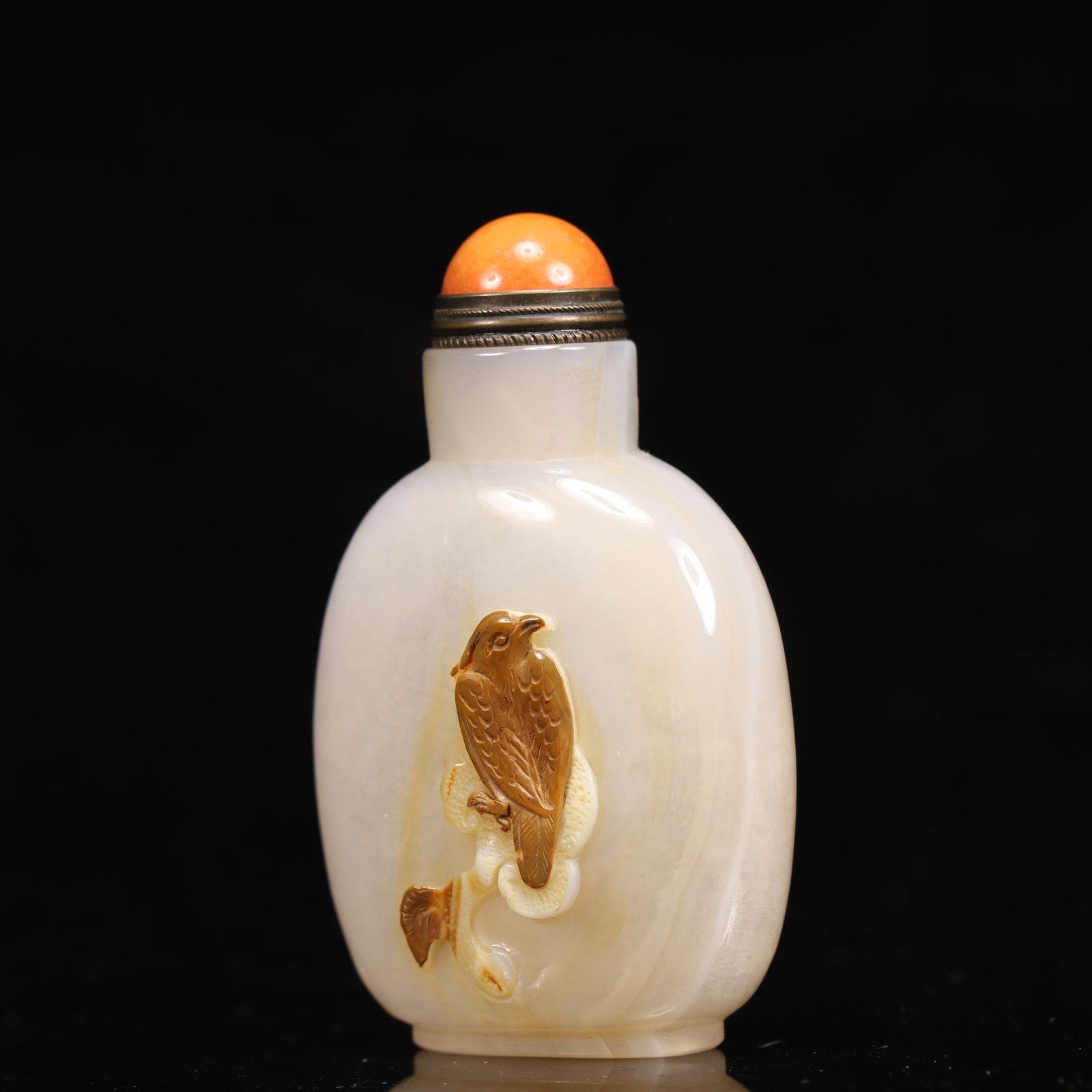 An Exquisite Agate Flower and Bird Pattern Snuff Bottle - 2