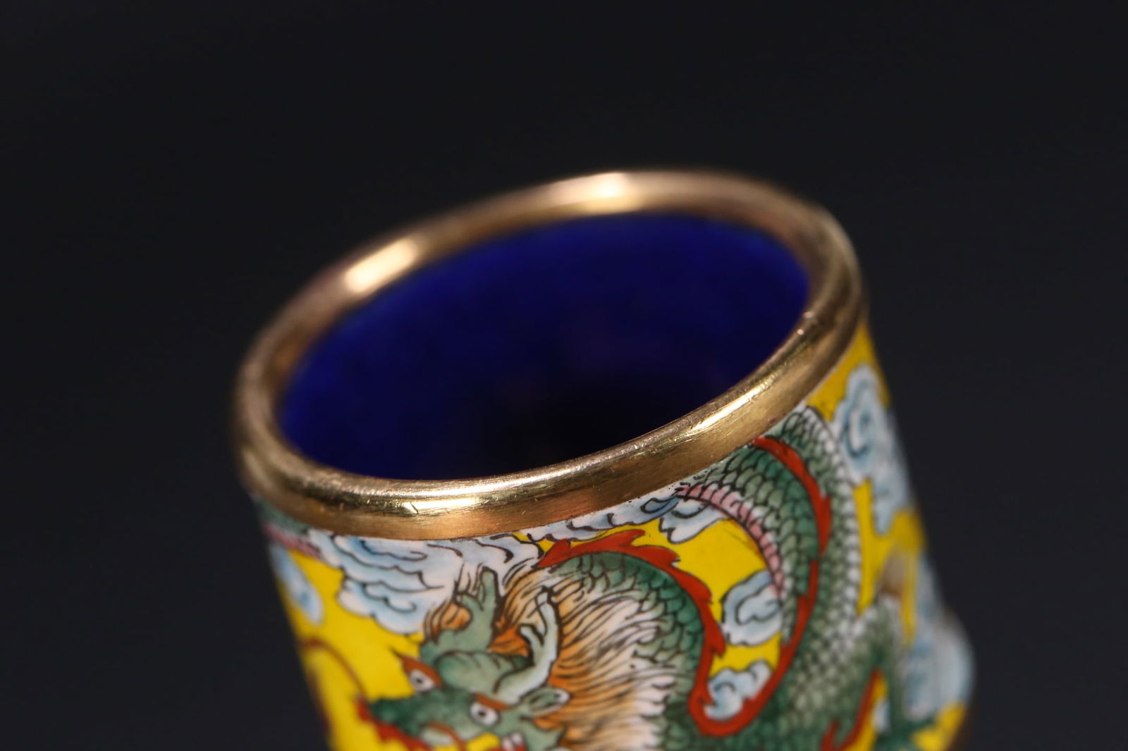An Exquisite Cloisonne Dragon Pattern Ring - 9