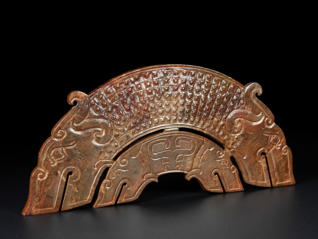 An Exquisite White Jade Beast-Face Pattern Ornament - 5