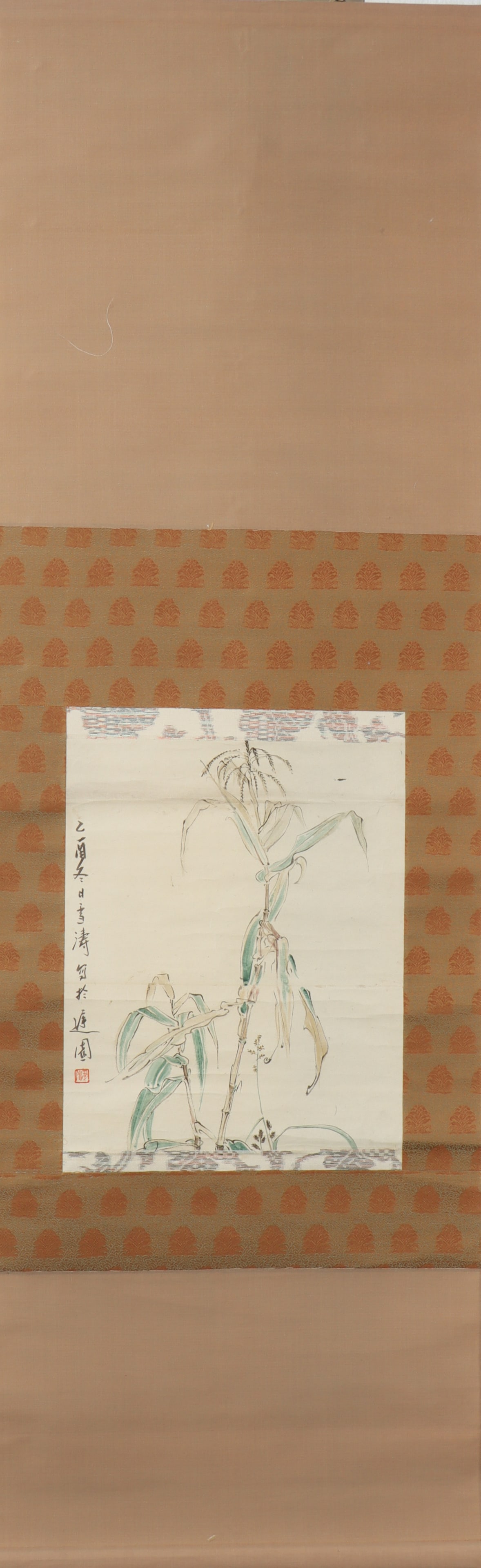 A Chinese Vertical Scroll Ink Painting of Flower on Paper (1 of 4)