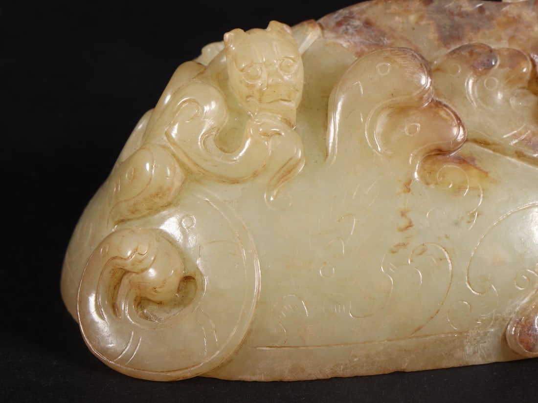 An Exquisite White Jade Chi-Dragon Pattern Paper Weight - 8