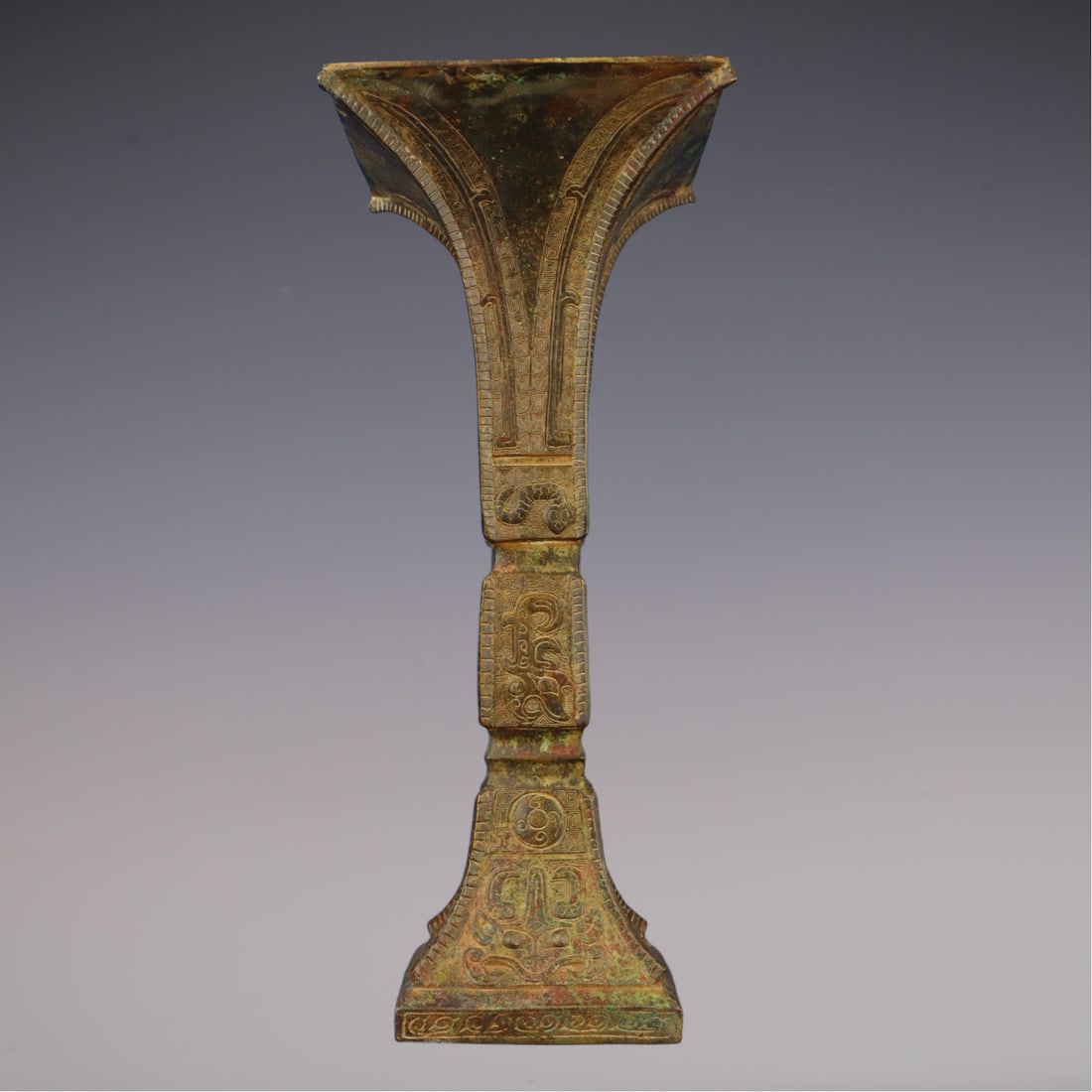 An Exquisite Bronze Beast-Face Pattern With Inscription Vase: An Exquisite Bronze Beast-Face Pattern With Inscription Vase W.Zhou , China Size:14cmx34cm Weight:1800g (The Dimensions Of All Batches Are Manually Measured.If You Need More Detailed Information,