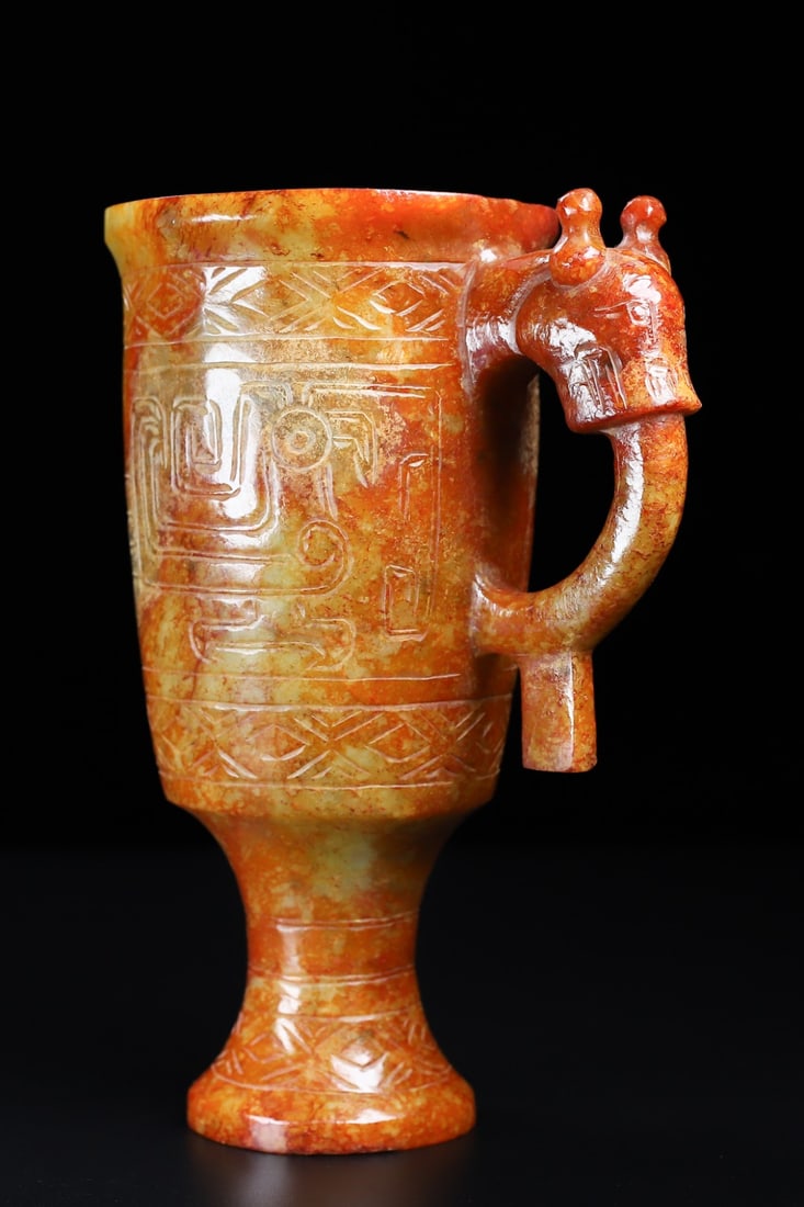 An Exquisite White Jade Cup - 5